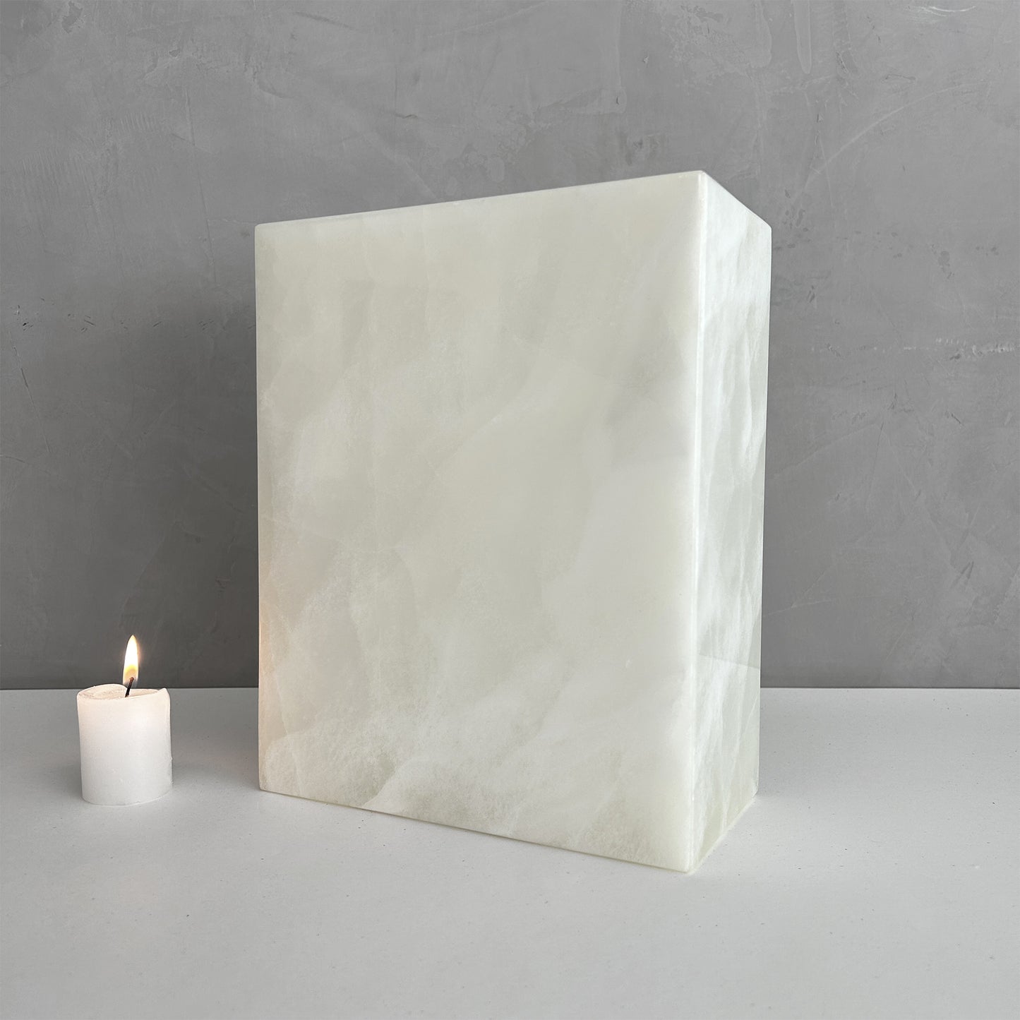 White Onyx Individual Urn, beautiful ash container, natural stone urn for human Ashes, unique white urn for loved ones, onyx stone container