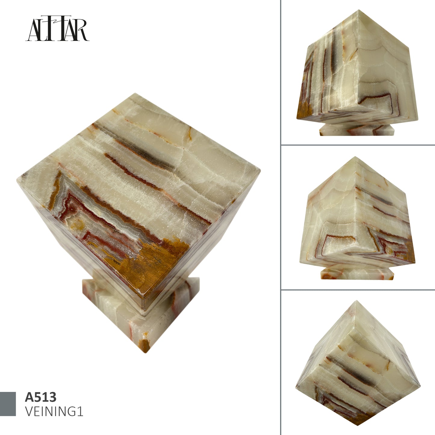 Natural Green and Copper Onyx Stone Individual Urn - 280 cubic inches