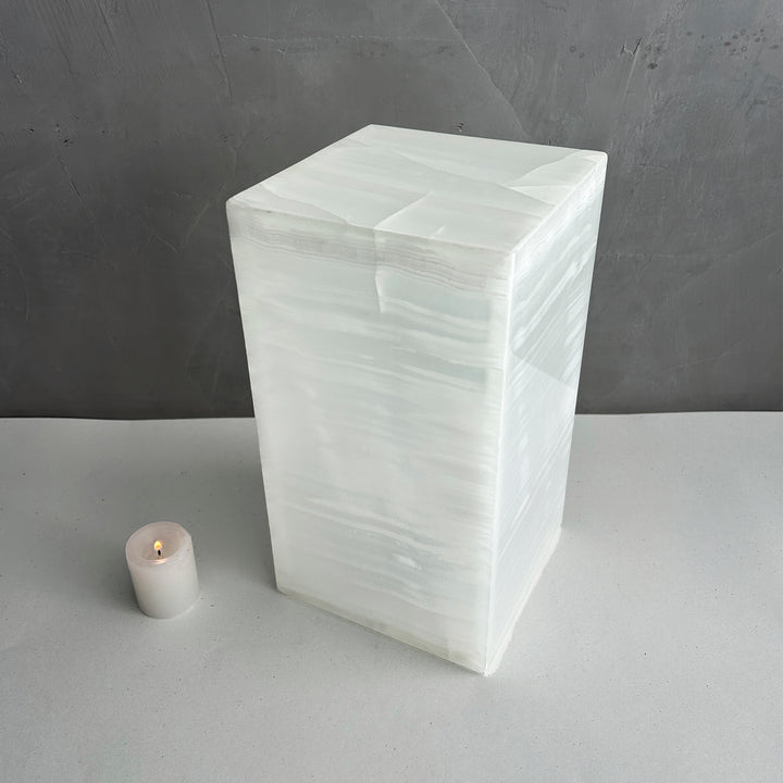 Beautiful White Onyx Memorial Urn for Ashes, Handcrafted Funeral, Individual Natural Stone Urn, Hand-Carved Memorial for Ashes. (Copy)