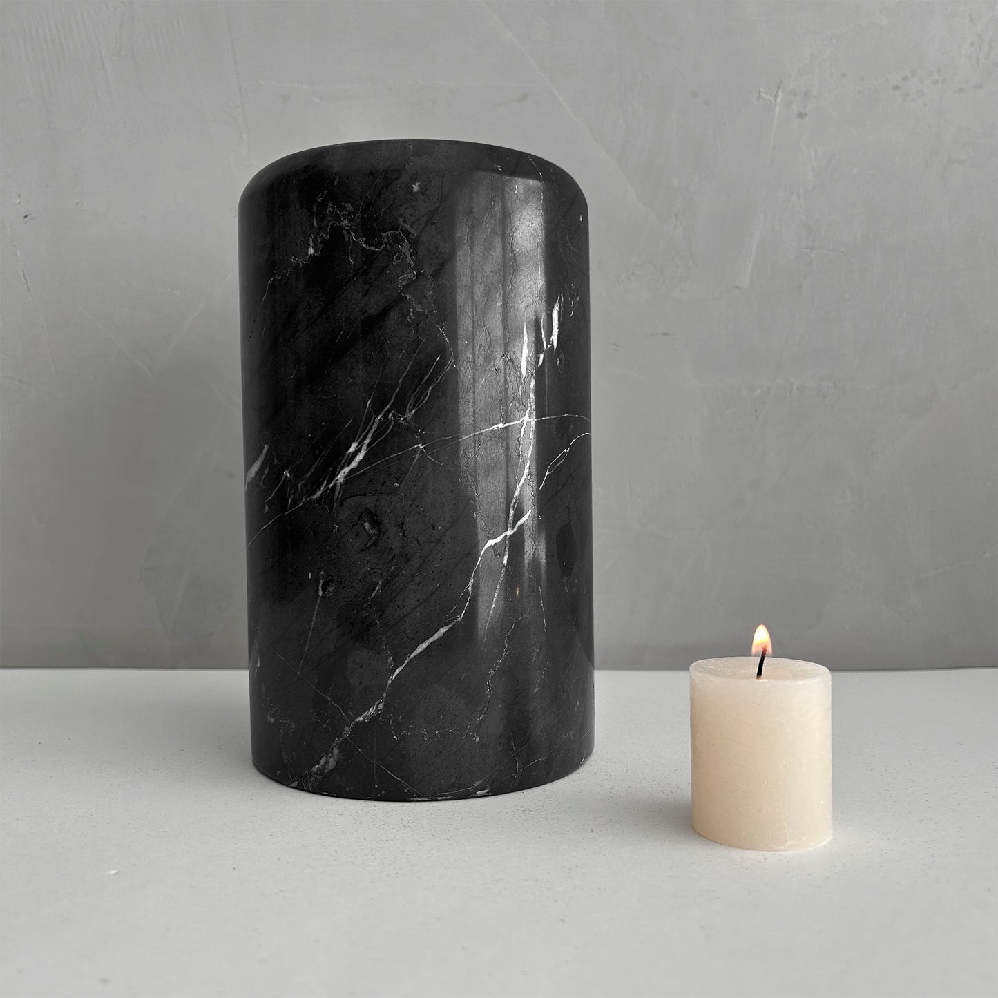 Black Marble Stone Cremation Urn for Human Ashes, Ash container, Cremation vessel, Urn 150 cubic inches