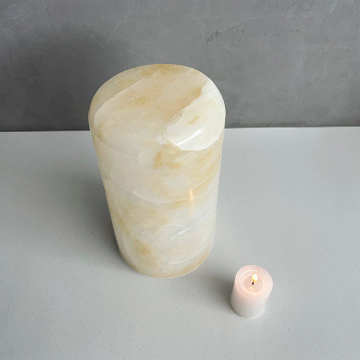 Honey Onyx Stone Cremation Urn for Human Ashes, Ash container, Cremation vessel, Urn 150 cubic inches, Beautiful handmade natural onyx urn