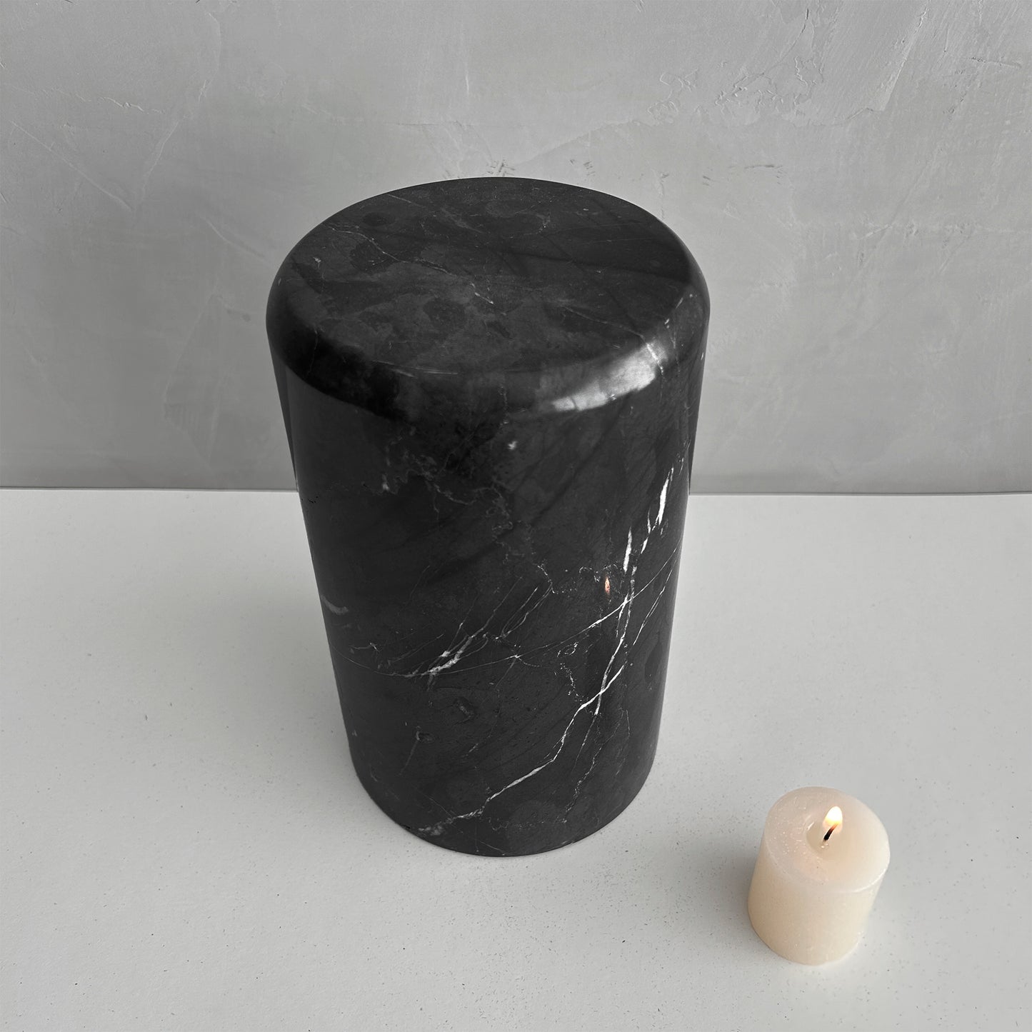 Black Marble Stone Cremation Urn for Human Ashes, Ash container, Cremation vessel, Urn 150 cubic inches