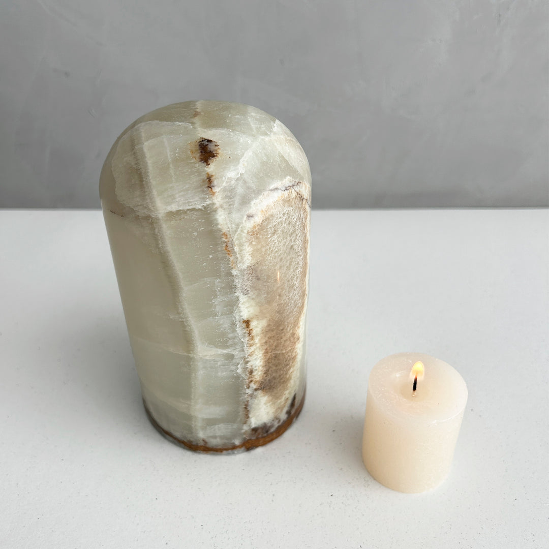 Green Onyx Stone Cremation Urn for Human or Pet Ashes, Ash container, Cremation vessel, Urn 25 cubic inches, Keepsake urn