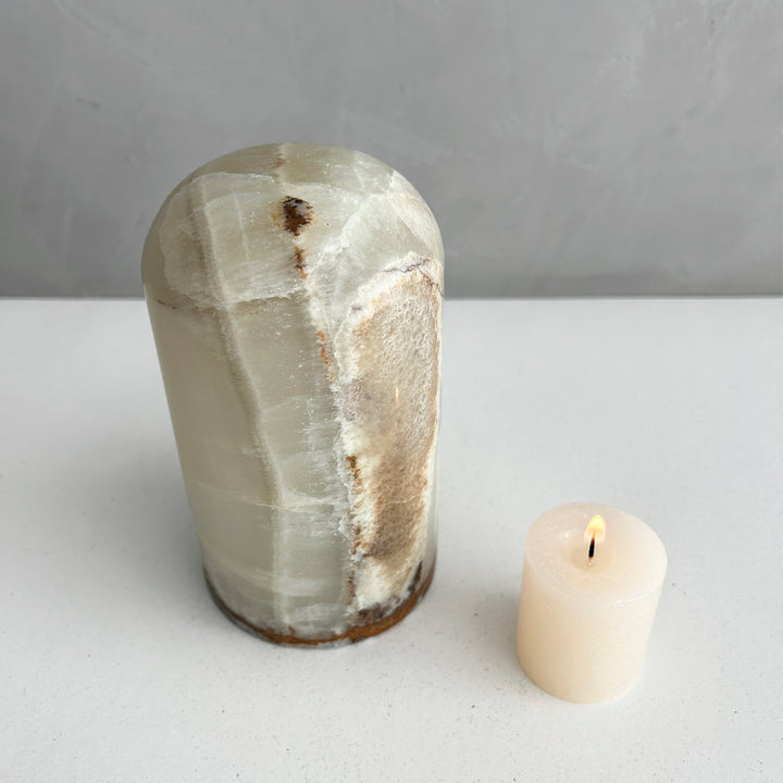 Green Onyx Stone Cremation Urn for Human or Pet Ashes, Ash container, Cremation vessel, Urn 25 cubic inches, Keepsake urn