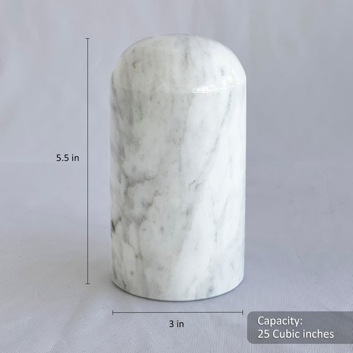 White Marble Urn - 25 cubic inches