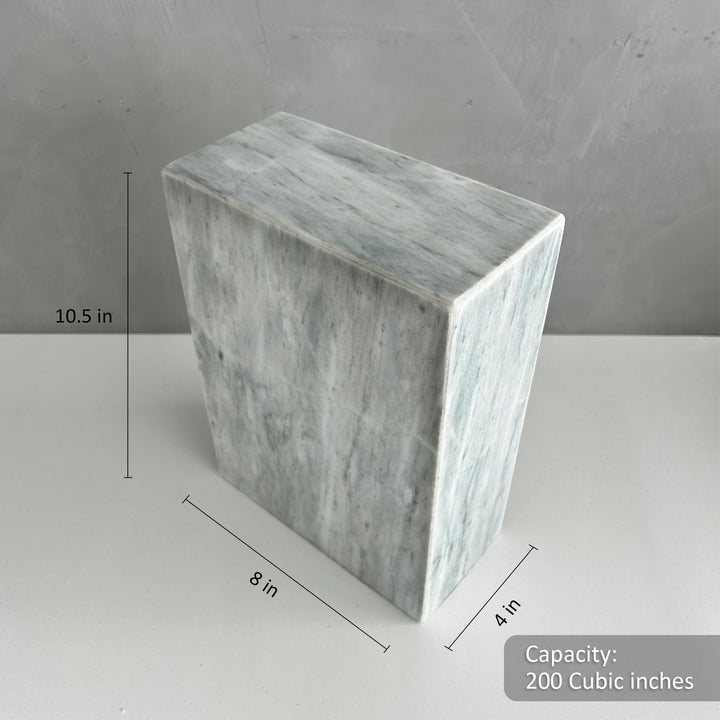 Natural White Marble Urn, Hand-Carved Memorial Individual Urn for Ashes, Funeral Urn, Unique White Stone Memorial Urn for Ashes, Handcrafted