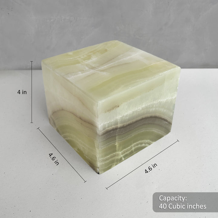 Unique Hand-Carved Onyx Natural Stone Funeral Urn, Small Memorial Urn for Ashes,  Natural Stone Keepsake Urn, Handcrafted Memorial Urn.