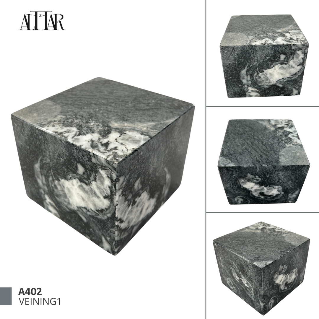 Gorgeous Mini Marble Cremation Urn, Small Memorial Urn for Ashes, Unique Gray Marble Keepsake Urn Loved Ones, Natural Stone Urn Handcrafted