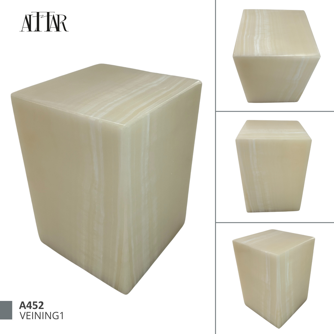 Beige and White Onyx Individual Urn - 120 cubic inches