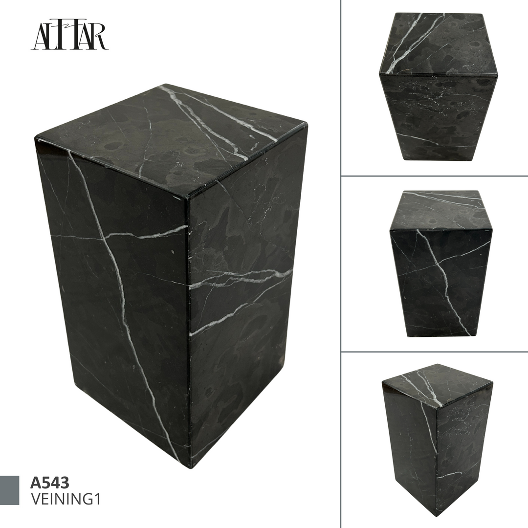 Natural Black Marble Urn, Hand-Carved Memorial Individual Urn for Ashes, Unique Funeral Urn, Handcrafted Funeral, Natural Marble Stone Urn.