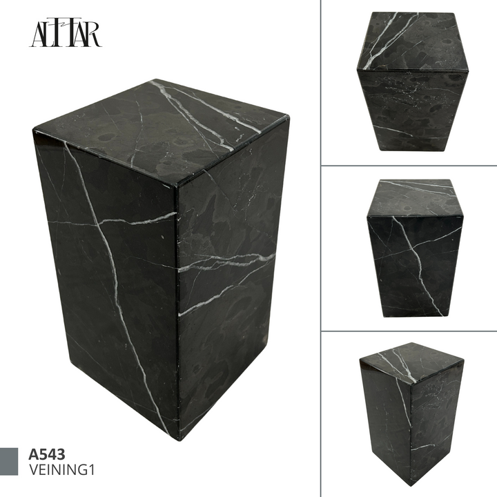 Natural Black Marble Urn, Hand-Carved Memorial Individual Urn for Ashes, Unique Funeral Urn, Handcrafted Funeral, Natural Marble Stone Urn.
