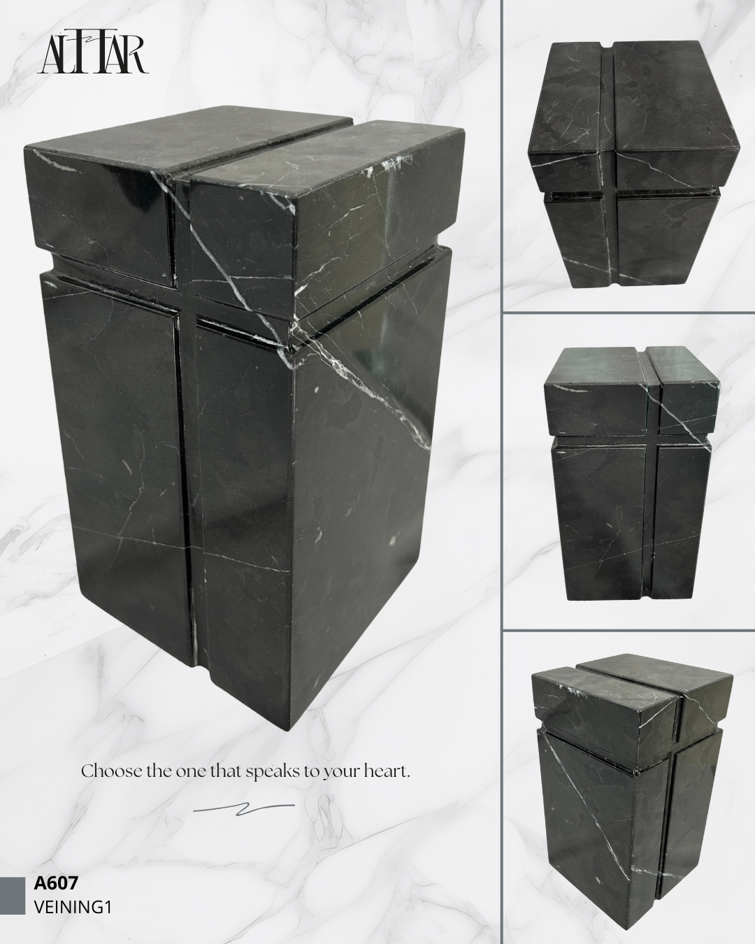 Natural Black Marble Urn, Hand-Carved Memorial Individual Urn for Ashes, Unique Funeral Urn, Handcrafted Funeral, Natural Marble Stone Urn.