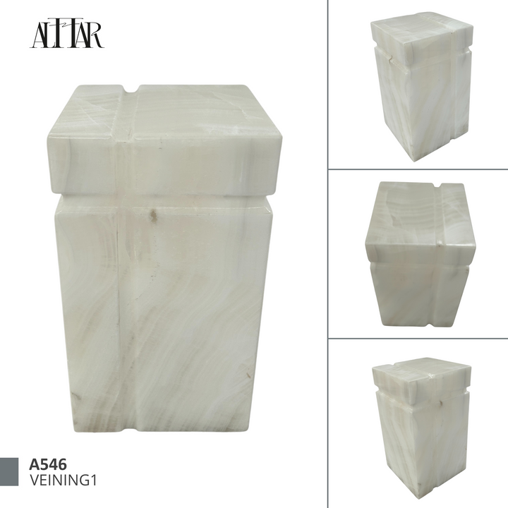 Beautiful White Onyx Memorial Urn for Ashes, Handcrafted Funeral, Individual Natural Stone Urn, Hand-Carved Memorial for Ashes. (Copy)