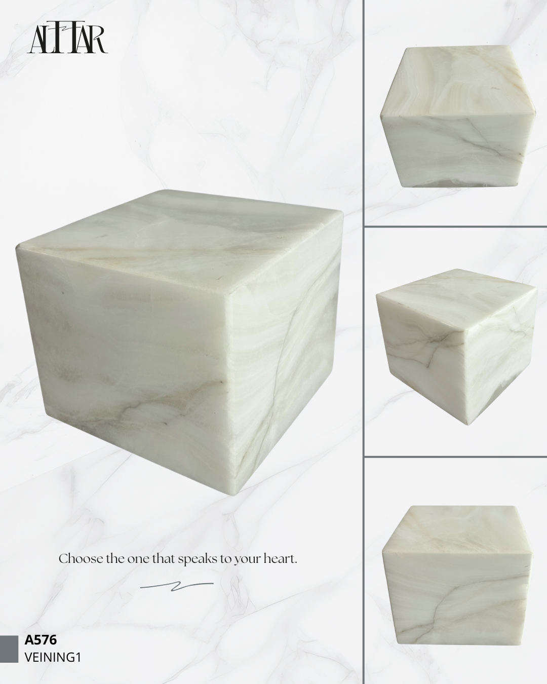 Hand-Carved White Onyx Memorial Urn: Small Natural Stone Keepsake