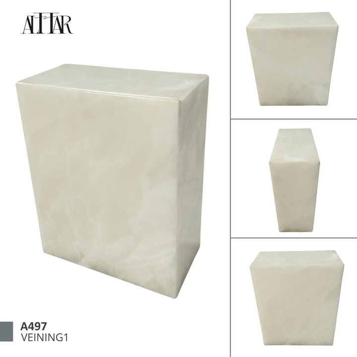 White Onyx Individual Urn, beautiful ash container, natural stone urn for human Ashes, unique white urn for loved ones, onyx stone container