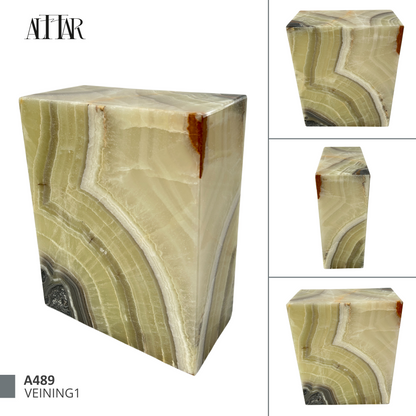 Elegant Natural Onyx Cremation Urn, Individual Urn for Ashes, Handcrafted Memorial Urn for Loved Ones, Timeless Natural Stone Urn