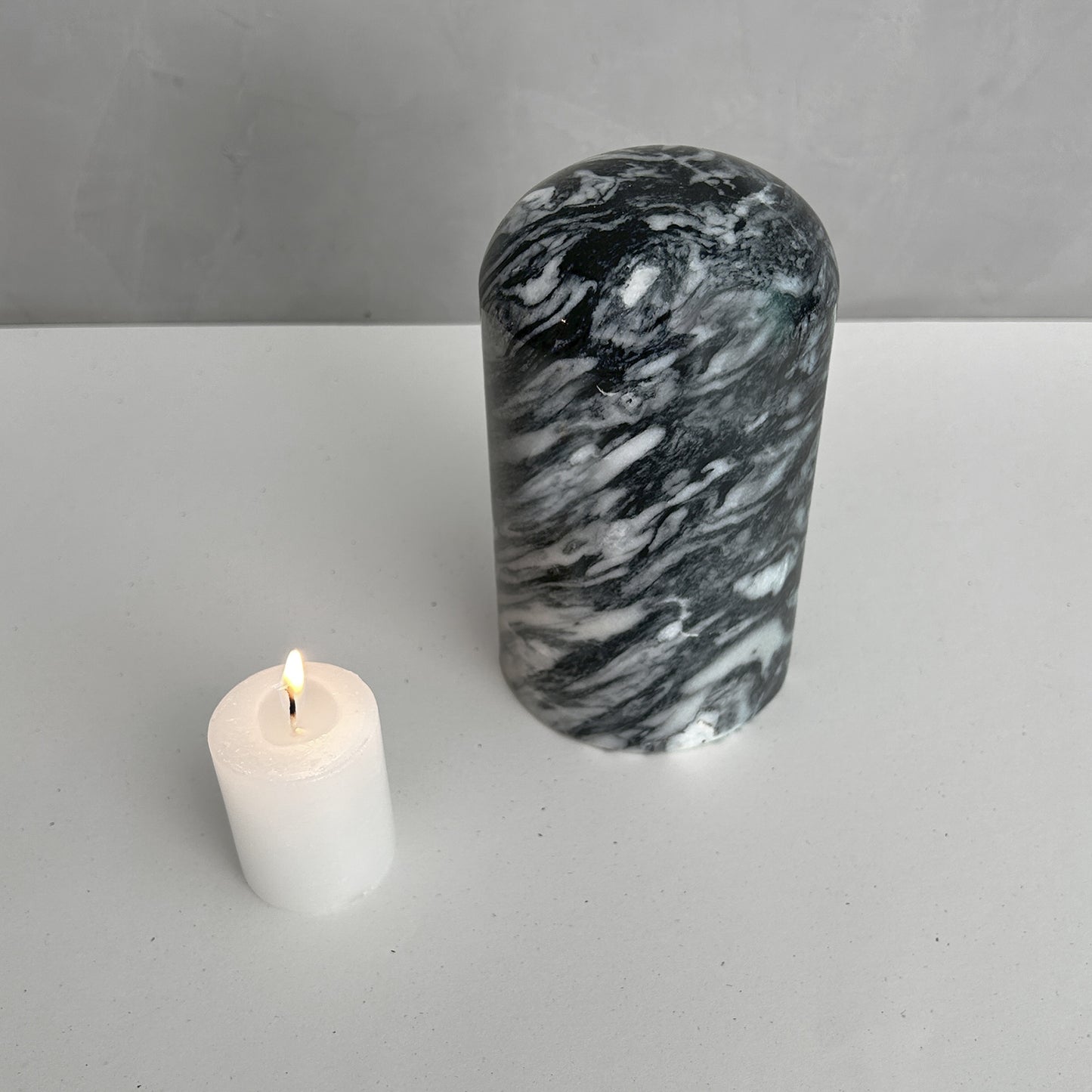 Gray Marble Stone Cremation Urn for Human or Pet Ashes, Ash container, Cremation vessel, Urn 25 cubic inches, Keepsake urn hand carved