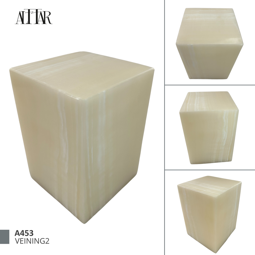Beige and White Onyx Individual Urn - 120 cubic inches