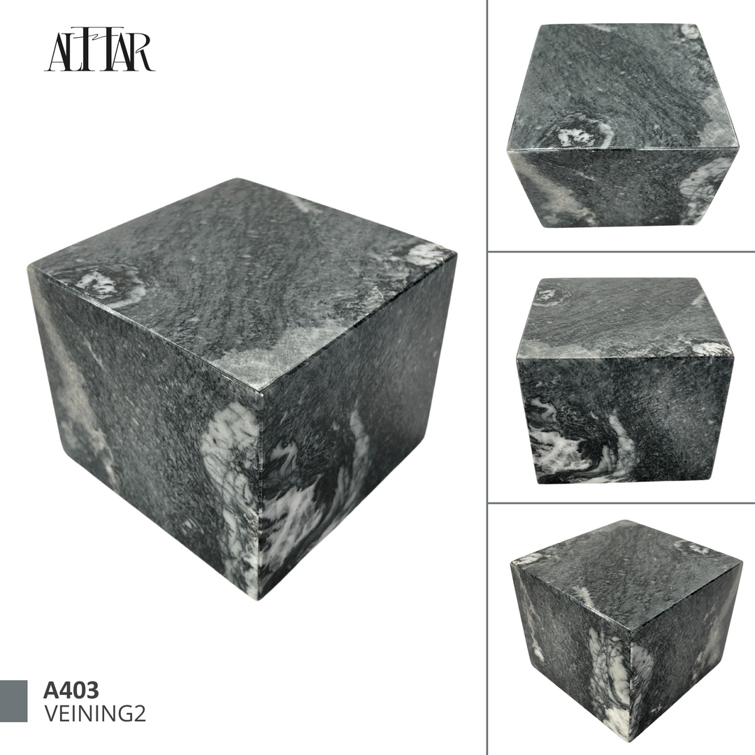 Gorgeous Mini Marble Cremation Urn, Small Memorial Urn for Ashes, Unique Gray Marble Keepsake Urn Loved Ones, Natural Stone Urn Handcrafted