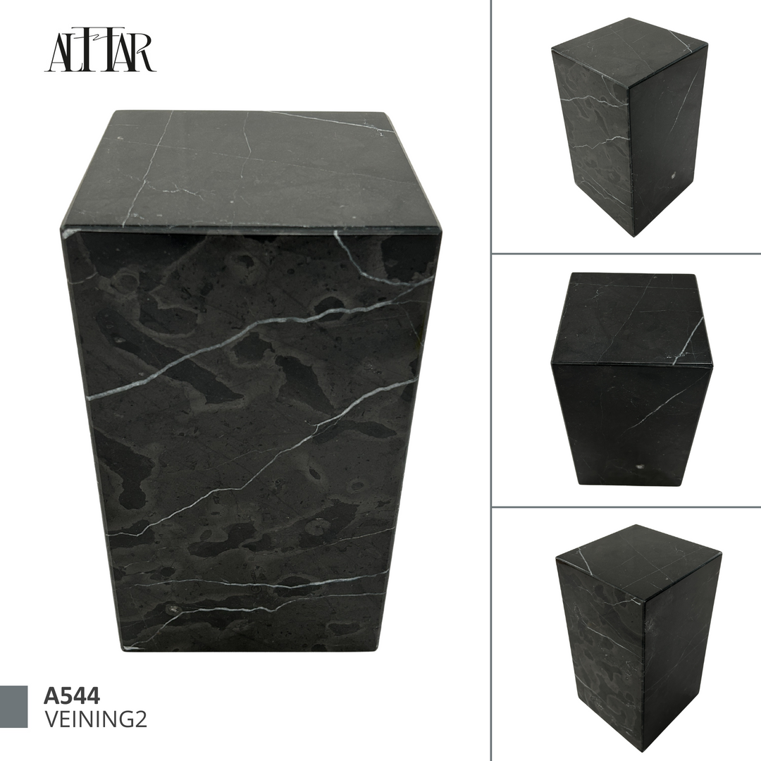 Natural Black Marble Urn, Hand-Carved Memorial Individual Urn for Ashes, Unique Funeral Urn, Handcrafted Funeral, Natural Marble Stone Urn.