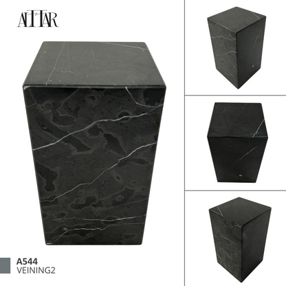 Natural Black Marble Urn, Hand-Carved Memorial Individual Urn for Ashes, Unique Funeral Urn, Handcrafted Funeral, Natural Marble Stone Urn.