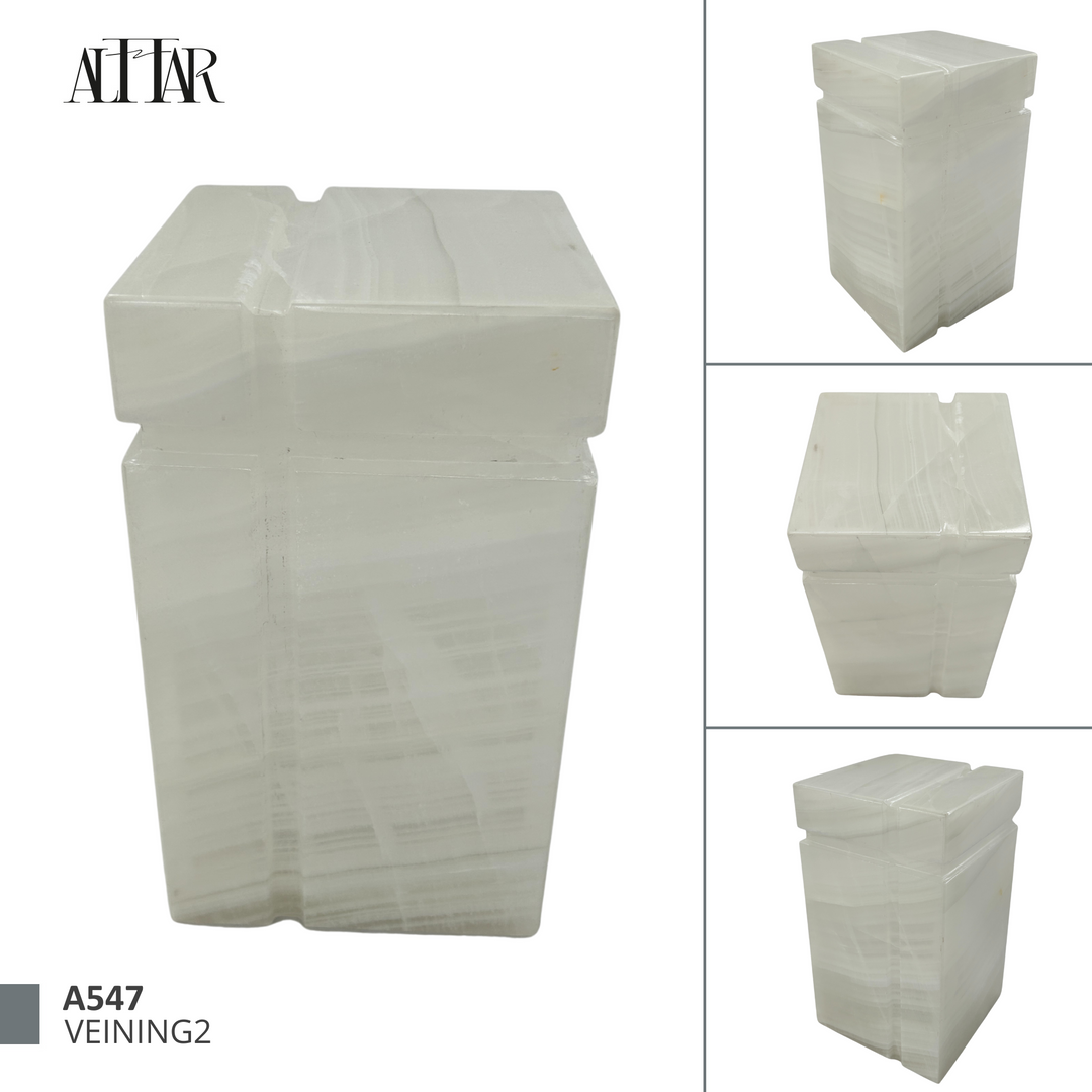 Beautiful White Onyx Memorial Urn for Ashes, Handcrafted Funeral, Individual Natural Stone Urn, Hand-Carved Memorial for Ashes. (Copy)
