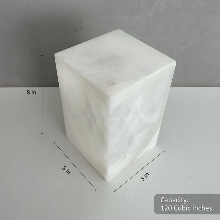 White Onyx Individual Urn - 120 cubic inches