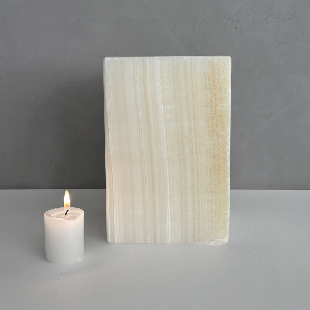 Beige and White Onyx Individual Urn - 120 cubic inches