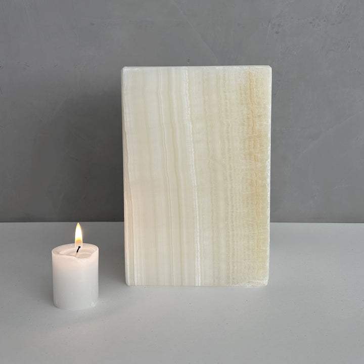 Beige and White Onyx Individual Urn - 120 cubic inches