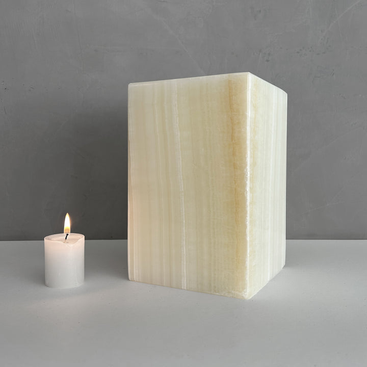 Beige and White Onyx Individual Urn - 120 cubic inches