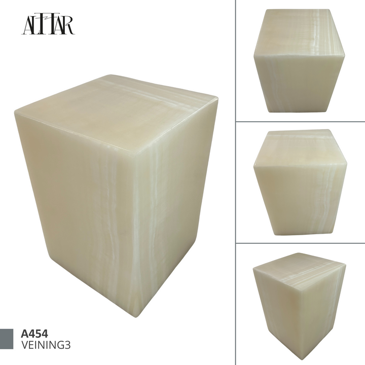 Beige and White Onyx Individual Urn - 120 cubic inches