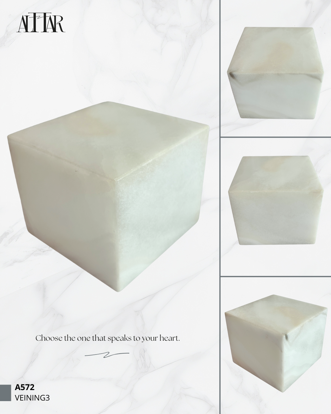Hand-Carved White Onyx Memorial Urn: Small Natural Stone Keepsake