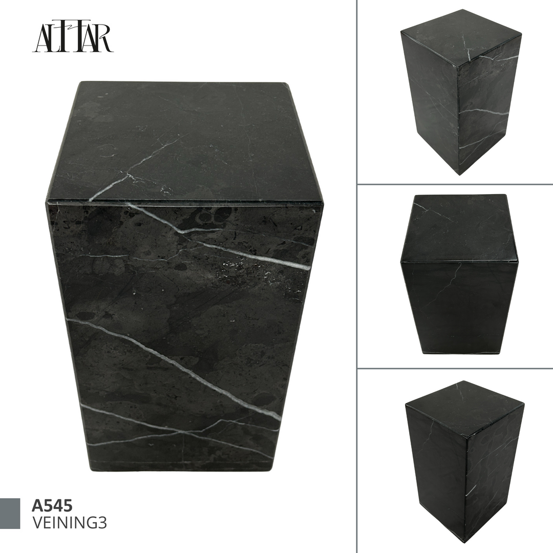 Natural Black Marble Urn, Hand-Carved Memorial Individual Urn for Ashes, Unique Funeral Urn, Handcrafted Funeral, Natural Marble Stone Urn.