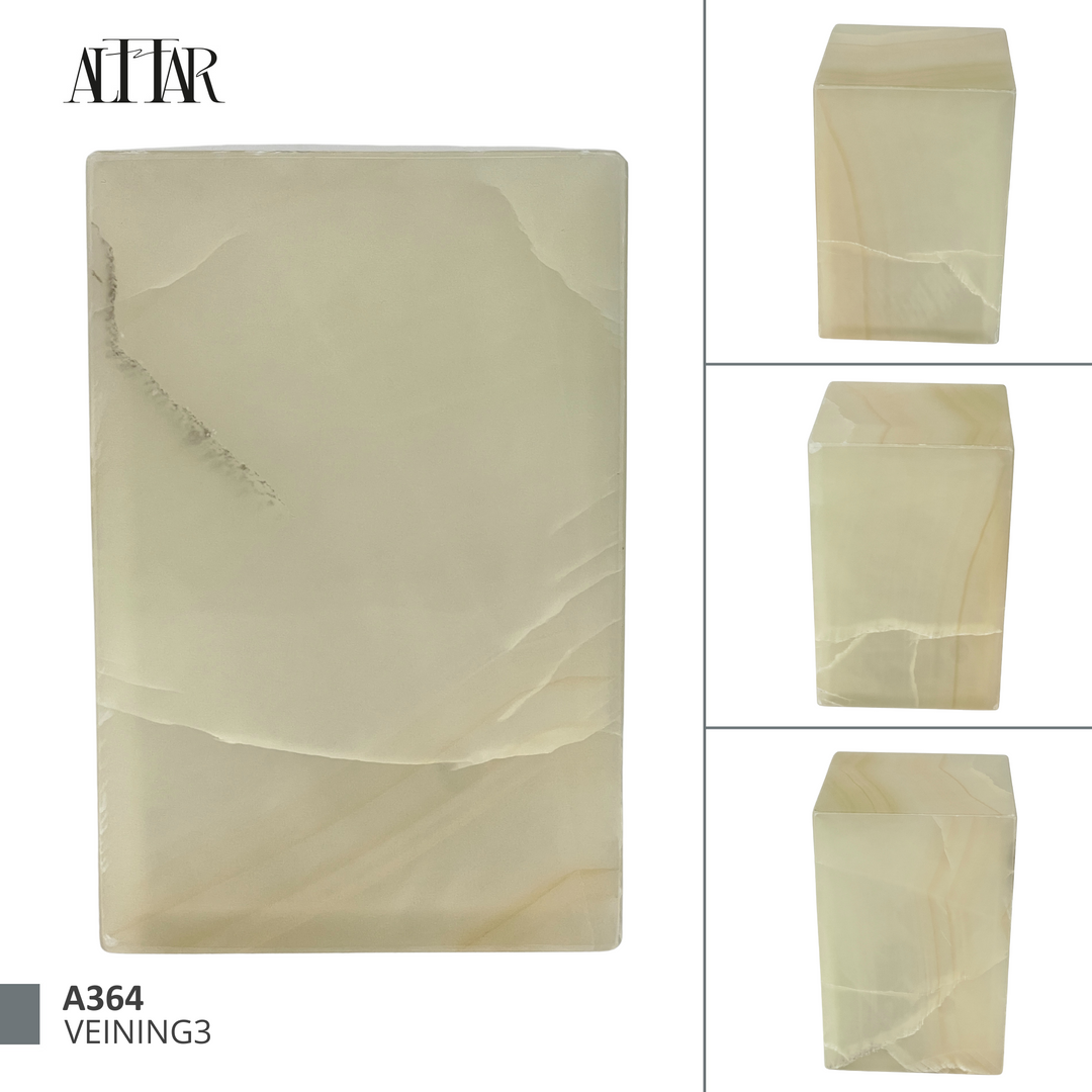 Hand-Carved White/Green Onyx Cremation Urn: 120 Cubic Inches