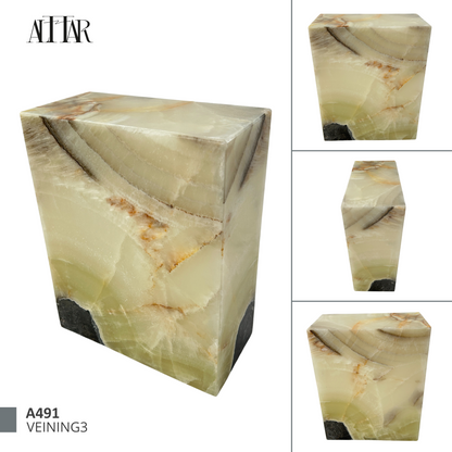 Elegant Natural Onyx Cremation Urn, Individual Urn for Ashes, Handcrafted Memorial Urn for Loved Ones, Timeless Natural Stone Urn