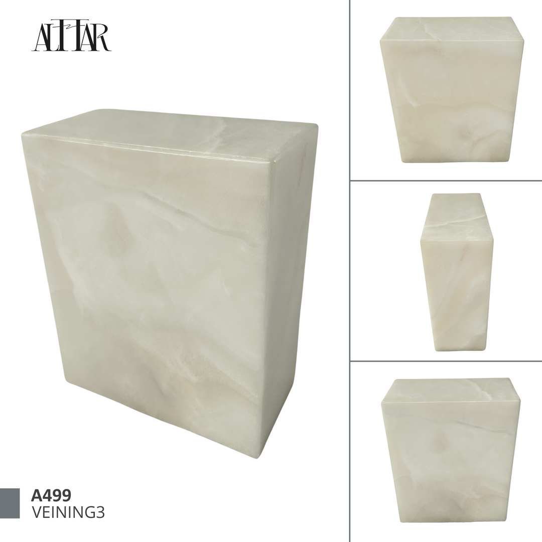 White Onyx Individual Urn, beautiful ash container, natural stone urn for human Ashes, unique white urn for loved ones, onyx stone container