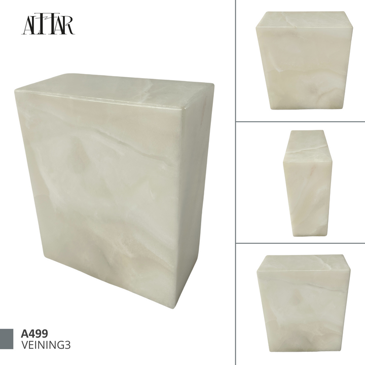 White Onyx Individual Urn, beautiful ash container, natural stone urn for human Ashes, unique white urn for loved ones, onyx stone container