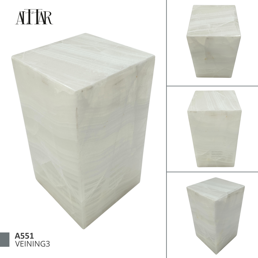 Beautiful White Onyx Memorial Urn for Ashes, Handcrafted Funeral, Individual Natural Stone Urn, Hand-Carved Memorial for Ashes. (Copy)
