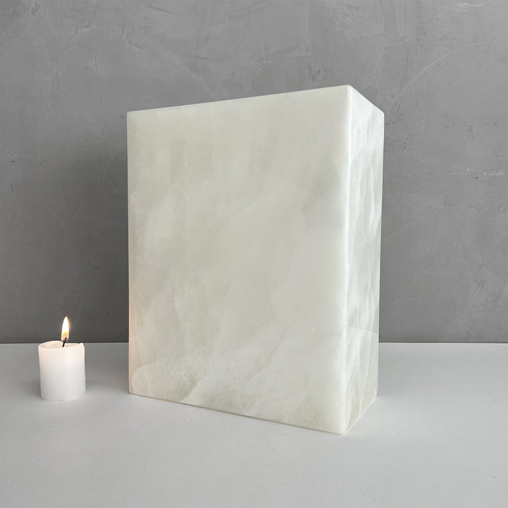 White Onyx Individual Urn, beautiful ash container, natural stone urn for human Ashes, unique white urn for loved ones, onyx stone container