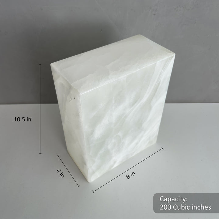 White Onyx Individual Urn, beautiful ash container, natural stone urn for human Ashes, unique white urn for loved ones, onyx stone container