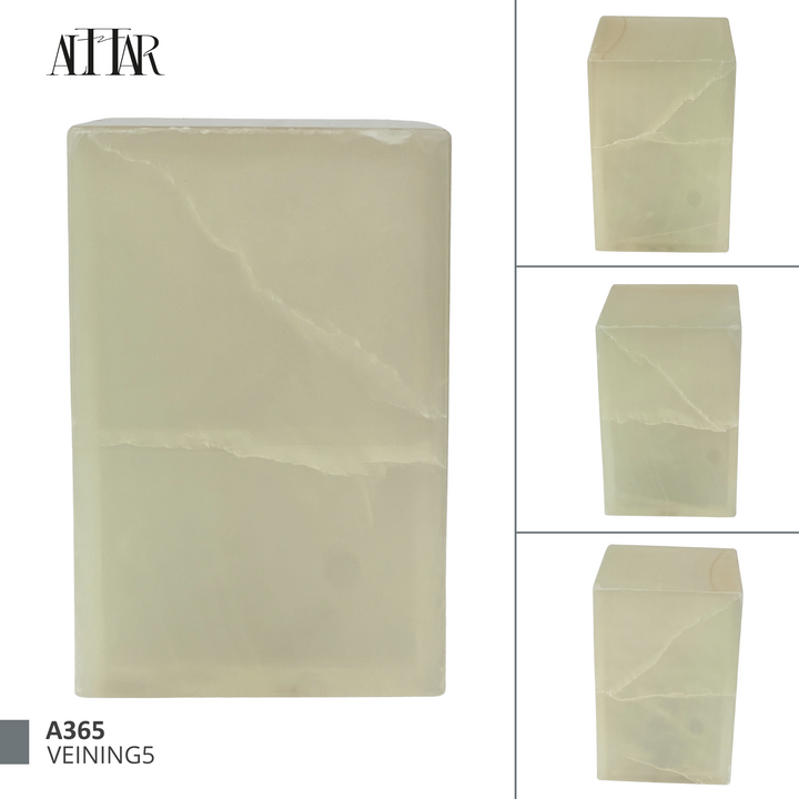 Hand-Carved White/Green Onyx Cremation Urn: 120 Cubic Inches