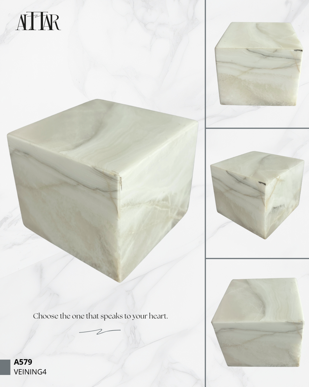 Hand-Carved White Onyx Memorial Urn: Small Natural Stone Keepsake