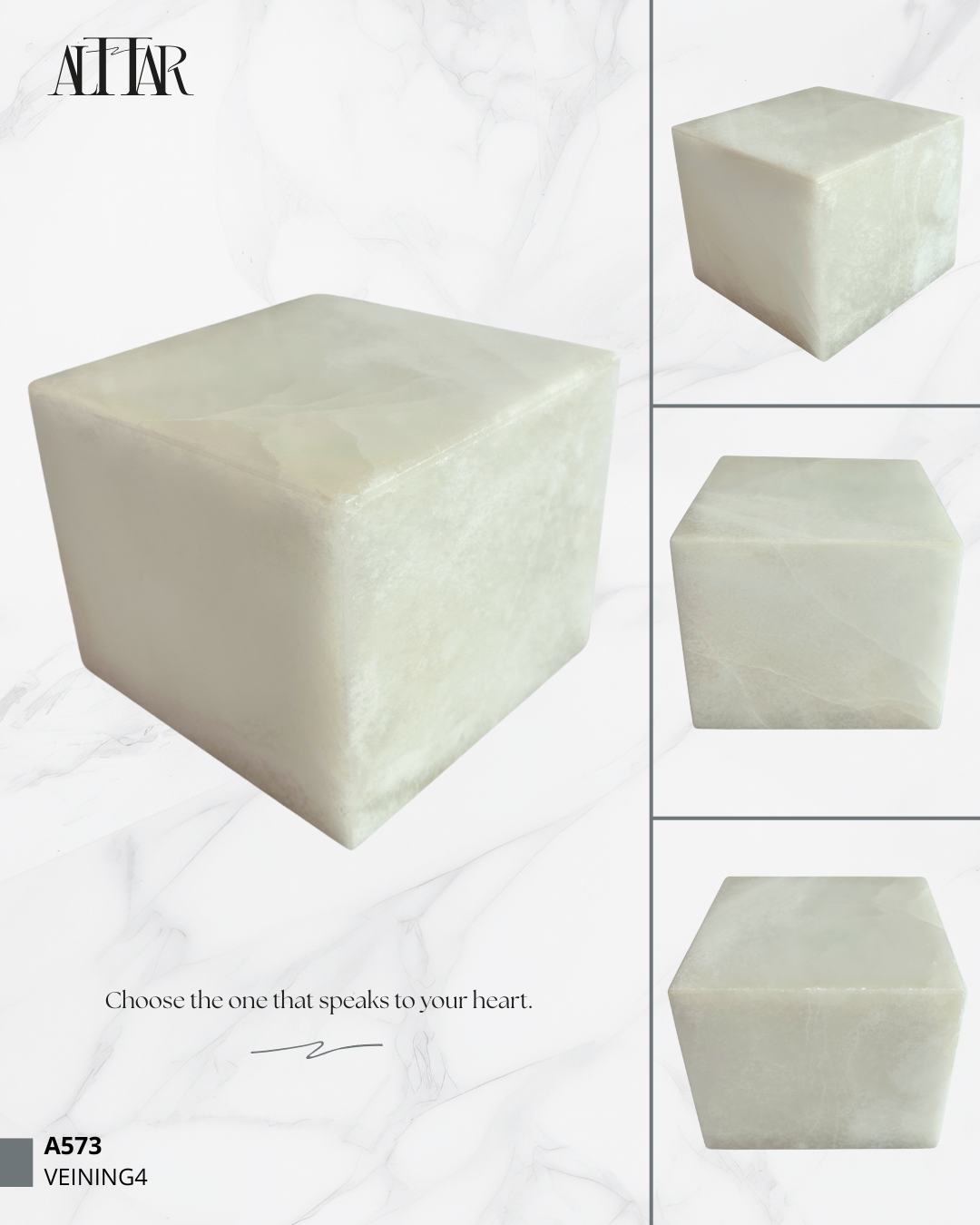 Hand-Carved White Onyx Memorial Urn: Small Natural Stone Keepsake