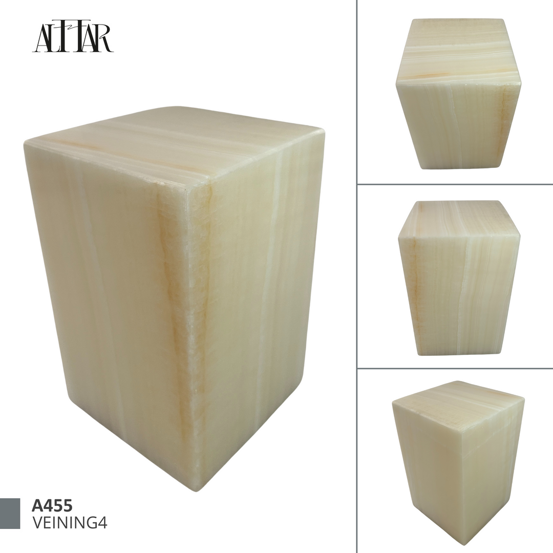 Beige and White Onyx Individual Urn - 120 cubic inches