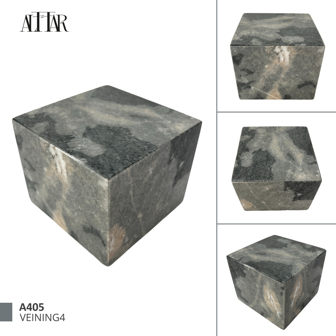 Gorgeous Mini Marble Cremation Urn, Small Memorial Urn for Ashes, Unique Gray Marble Keepsake Urn Loved Ones, Natural Stone Urn Handcrafted