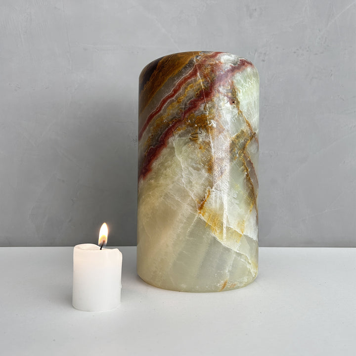 Green Onyx Stone Cremation Urn for Human Ashes, Ash container, Cremation vessel, Urn 150 cubic inches