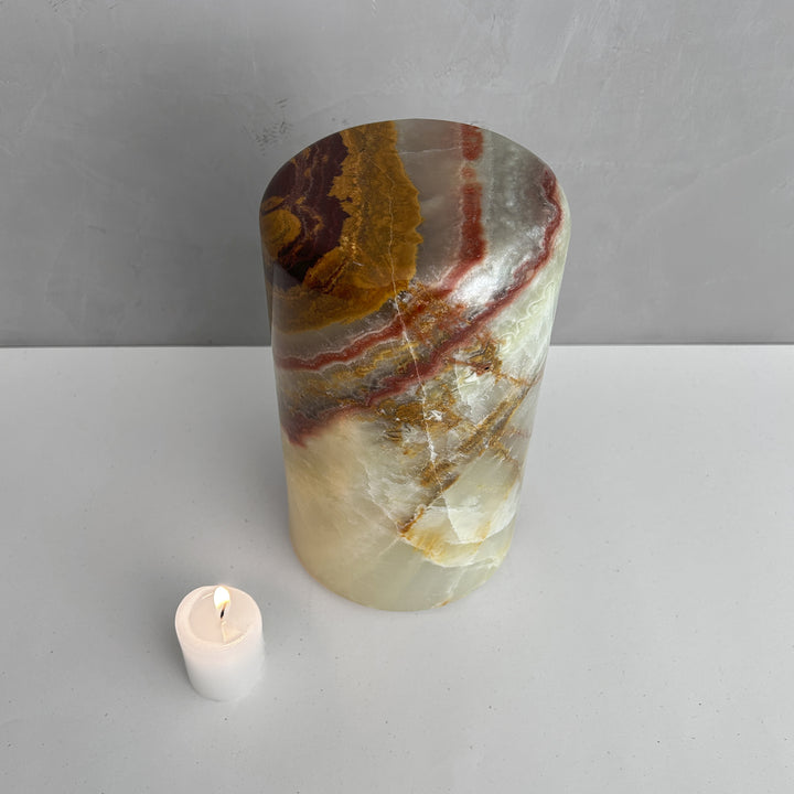 Green Onyx Stone Cremation Urn for Human Ashes, Ash container, Cremation vessel, Urn 150 cubic inches