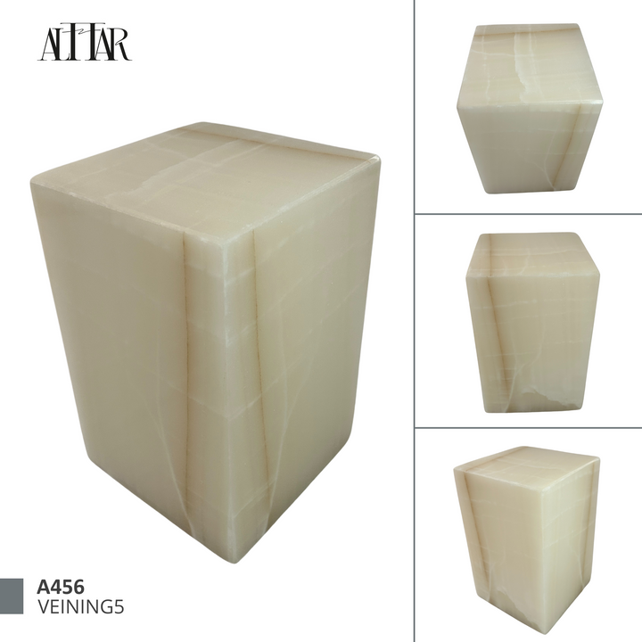 Beige and White Onyx Individual Urn - 120 cubic inches