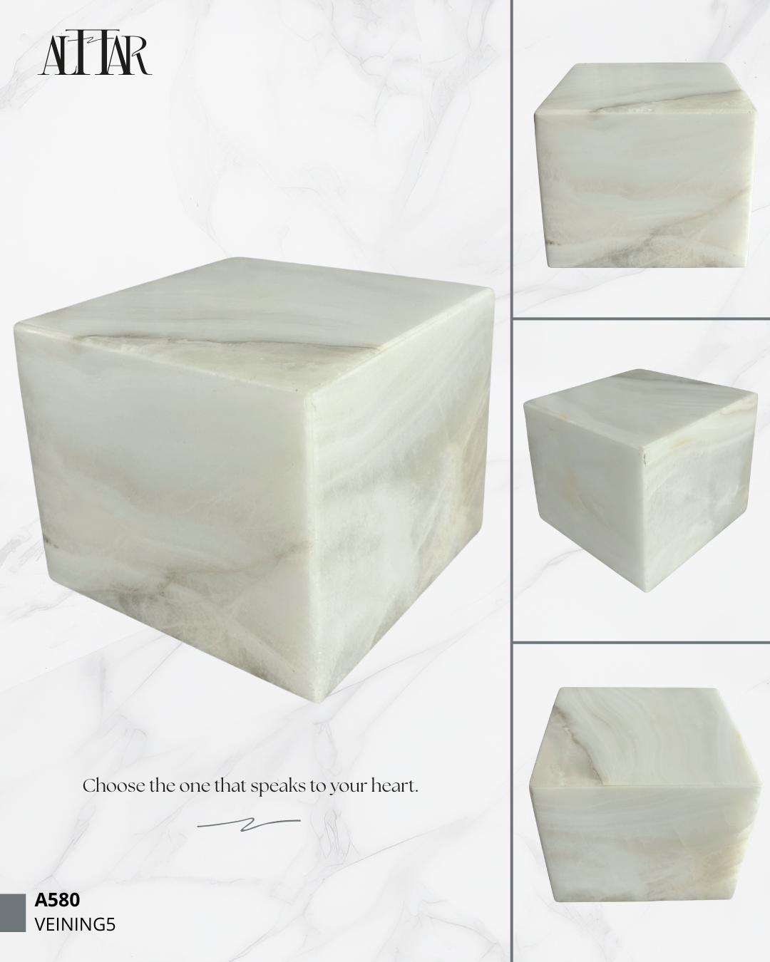 Hand-Carved White Onyx Memorial Urn: Small Natural Stone Keepsake