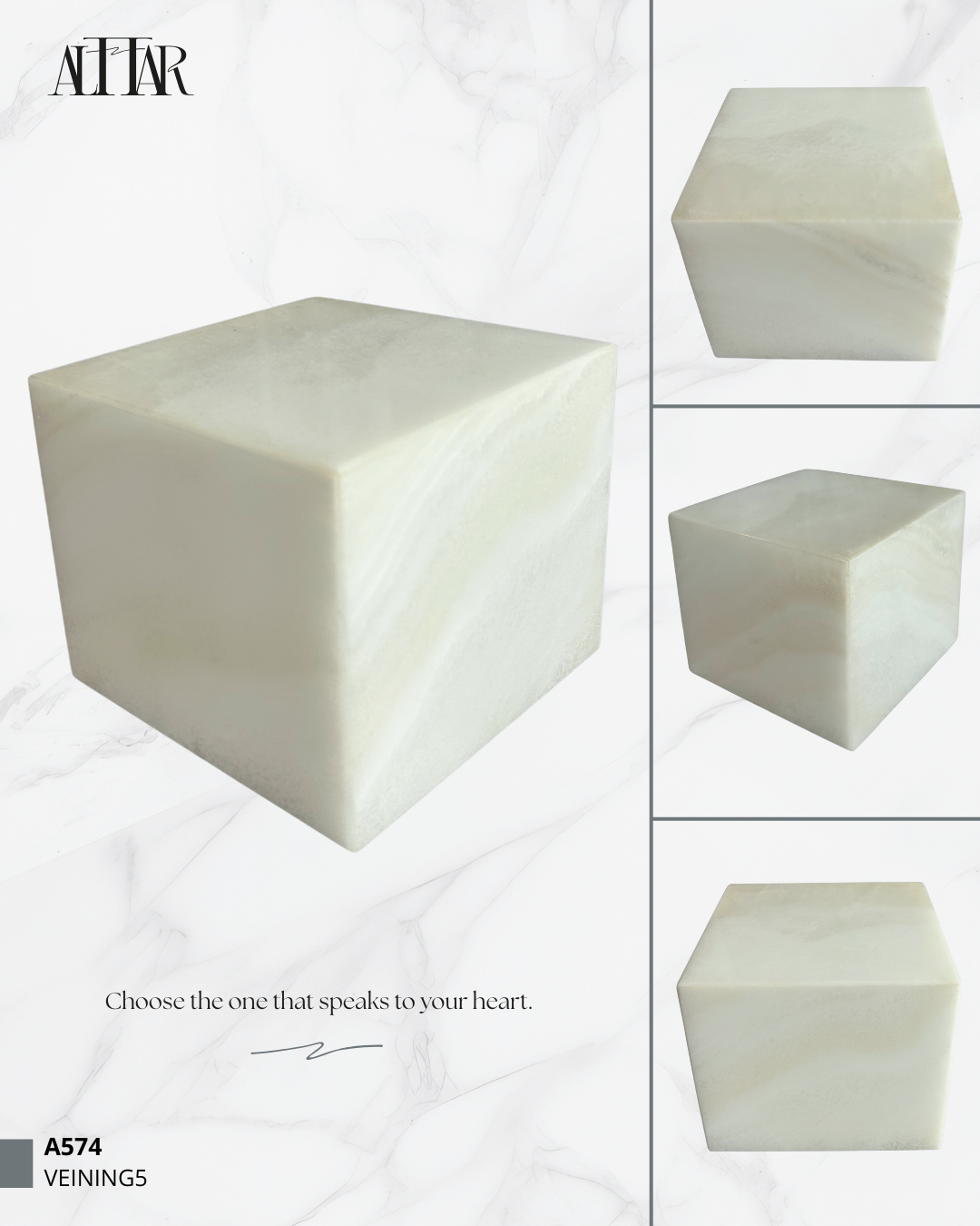 Hand-Carved White Onyx Memorial Urn: Small Natural Stone Keepsake